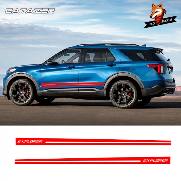 Car Stickers Explorer Car Side Stripes Side Skirts Graphics Vinyl Sticker Decals Racing Sport for Ford Explorer Car Decor